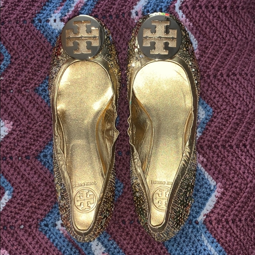 tory burch reva sequin ballerina flats
